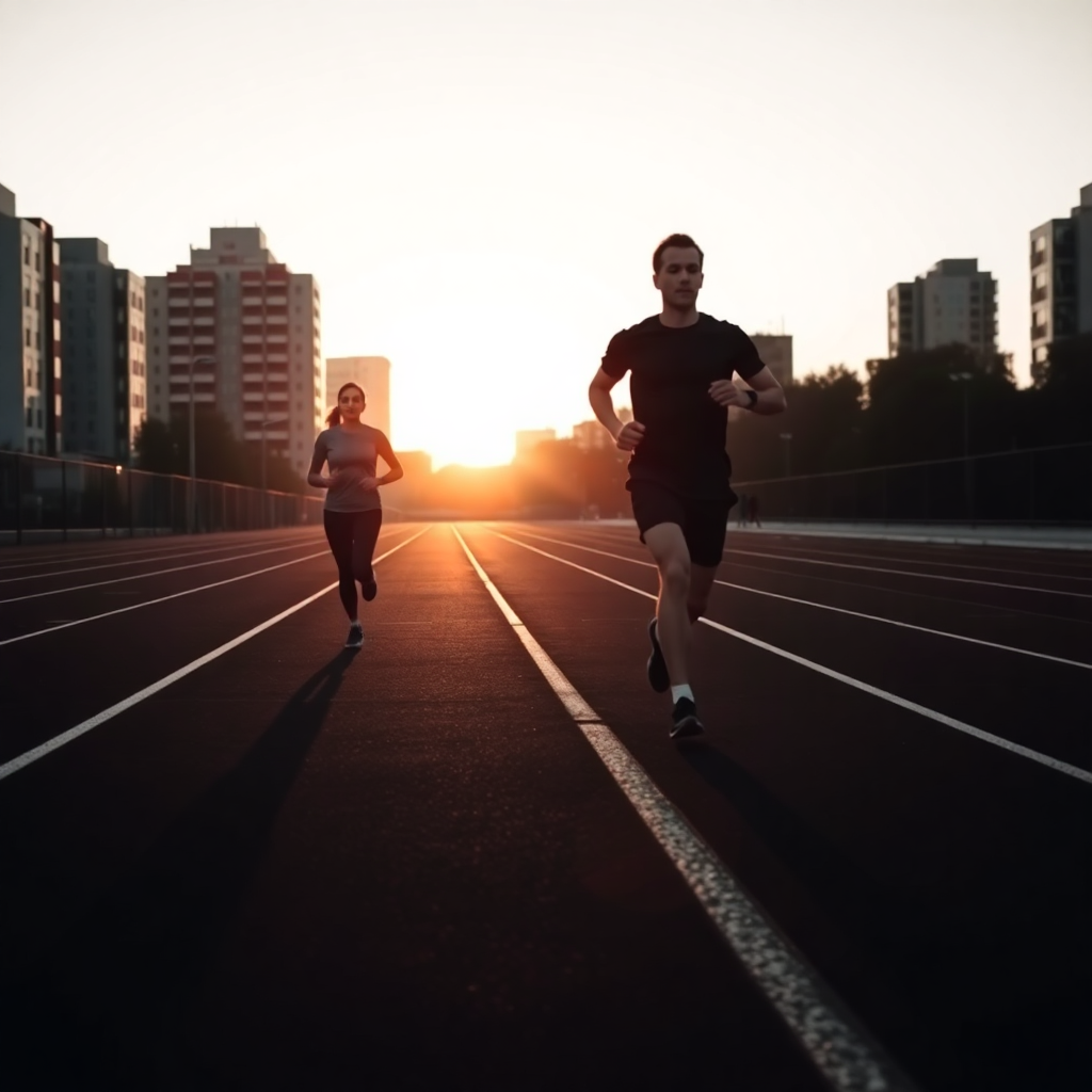Runners training together